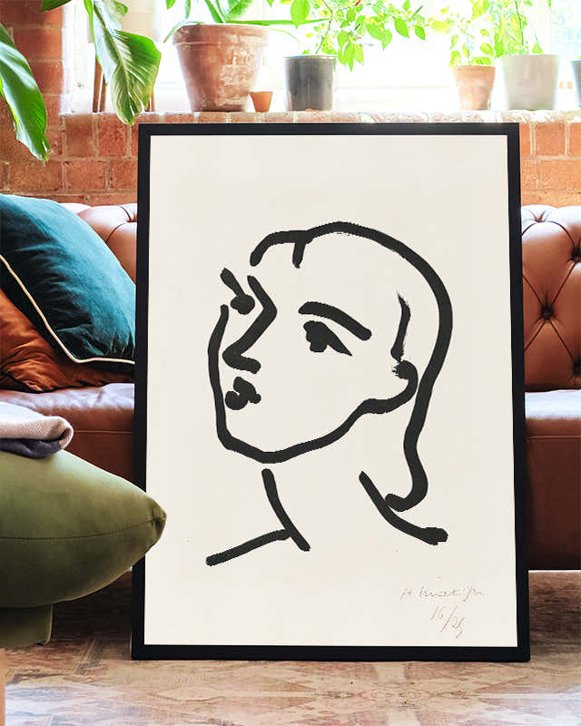 Minimalistisches Linien Kunst Portrait Poster – Line Portrait Poster – FineArt Wandbild, moderne Kunst & Fine Art Print von Spawnd, handgefertigt & Made in Germany