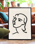 Minimalistisches Linien Kunst Portrait Poster – Line Portrait Poster – FineArt Wandbild, moderne Kunst & Fine Art Print von Spawnd, handgefertigt & Made in Germany