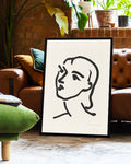 Minimalistisches Linien Kunst Portrait Poster – Line Portrait Poster – FineArt Wandbild, moderne Kunst & Fine Art Print von Spawnd, handgefertigt & Made in Germany
