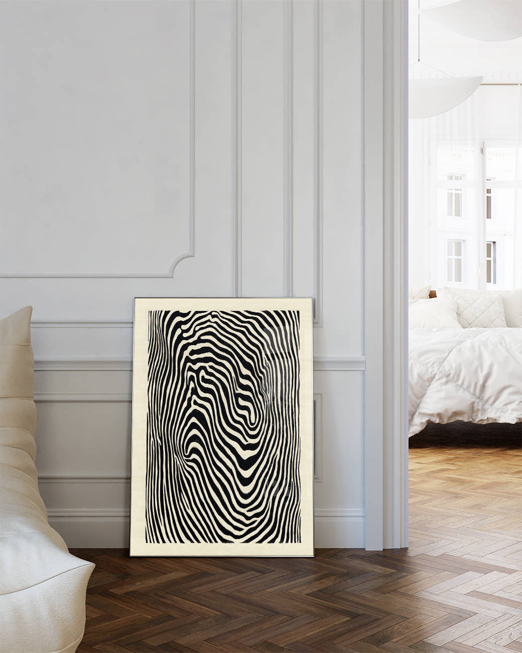 Minimalistisches Linien Kunst Poster – Black Silence Poster – FineArt Wandbild, moderne Kunst &amp; Fine Art Print von Spawnd, handgefertigt &amp; Made in Germany