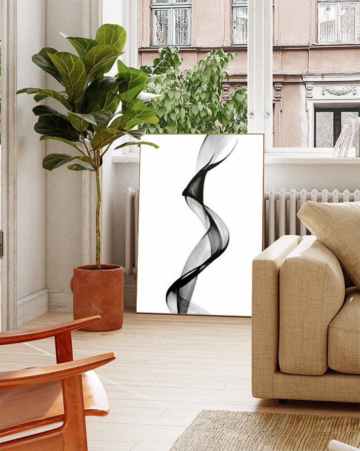 Minimalistisches Linien Poster Schwarz Weiß – Soft Boundary Poster – FineArt Wandbild, moderne Kunst & Fine Art Print von Spawnd, handgefertigt & Made in Germany