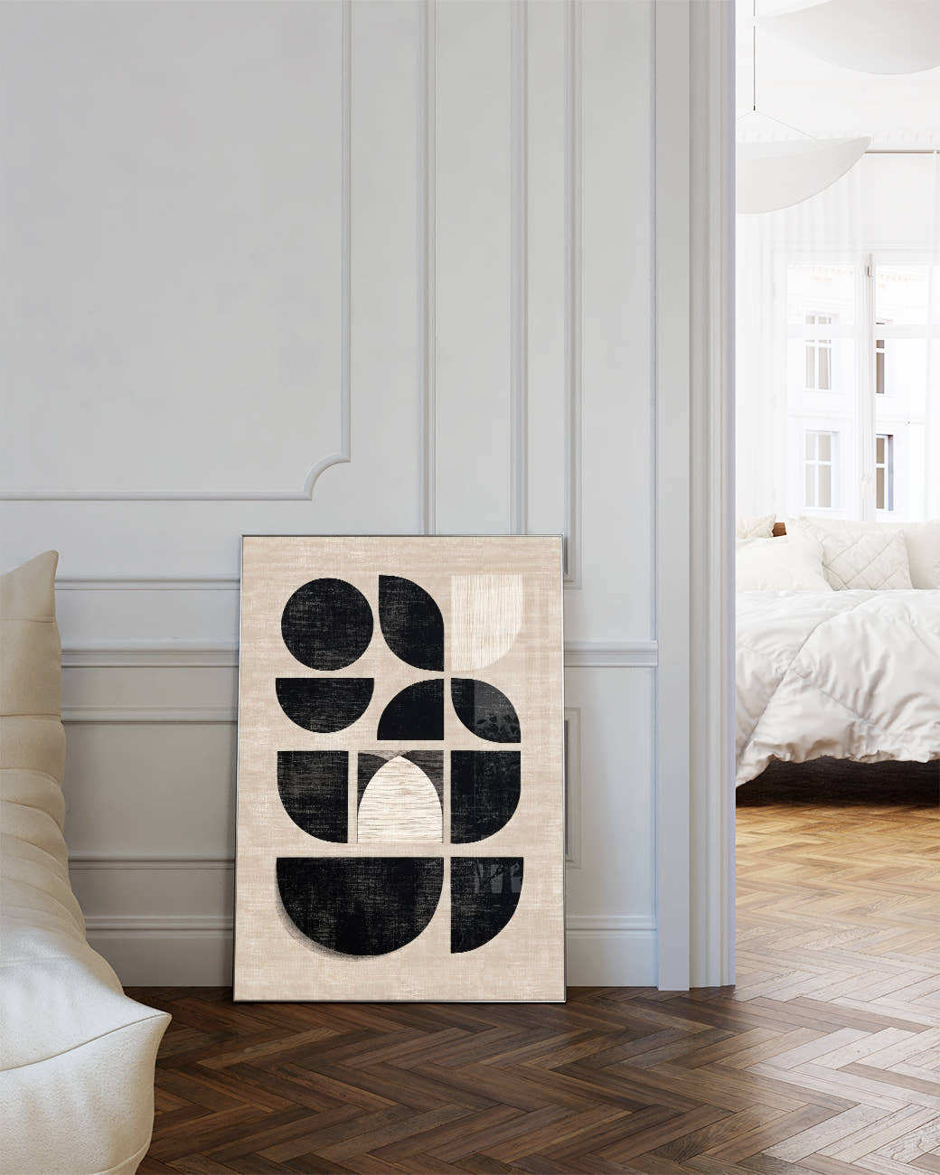Minimalistisches Schwarz Weiß Spiral Poster – Inner Alignment Poster – FineArt Wandbild, moderne Kunst &amp; Fine Art Print von Spawnd, handgefertigt &amp; Made in Germany