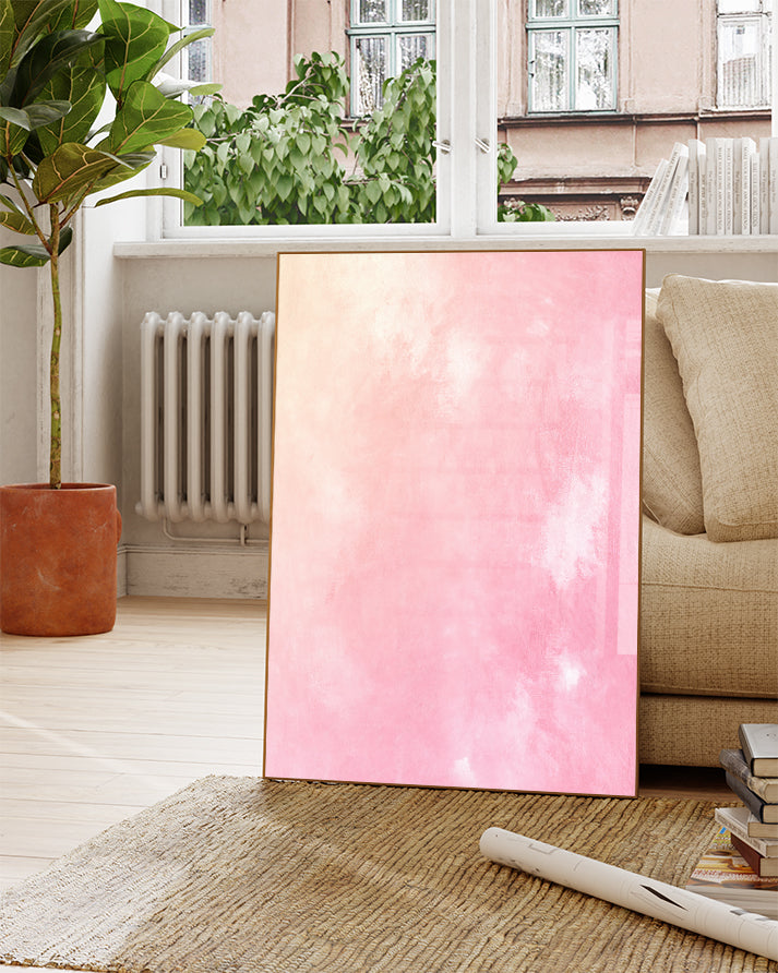 Modernes Farbverlauf Poster Rosa – Blush Texture Poster – FineArt Wandbild, moderne Kunst & Fine Art Print von Spawnd, handgefertigt & Made in Germany