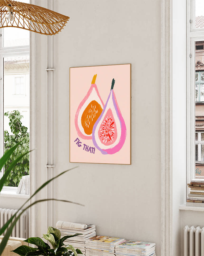 Modernes Küchenposter – Fig That Poster – FineArt Wandbild, moderne Kunst &amp; Fine Art Print von Spawnd, handgefertigt &amp; Made in Germany