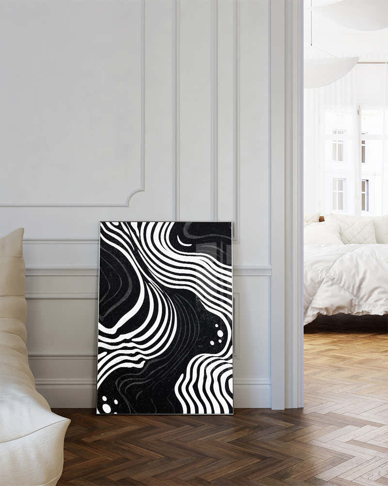 Modernes Linien Muster Poster – Mono Structure Poster – FineArt Wandbild, moderne Kunst & Fine Art Print von Spawnd, handgefertigt & Made in Germany