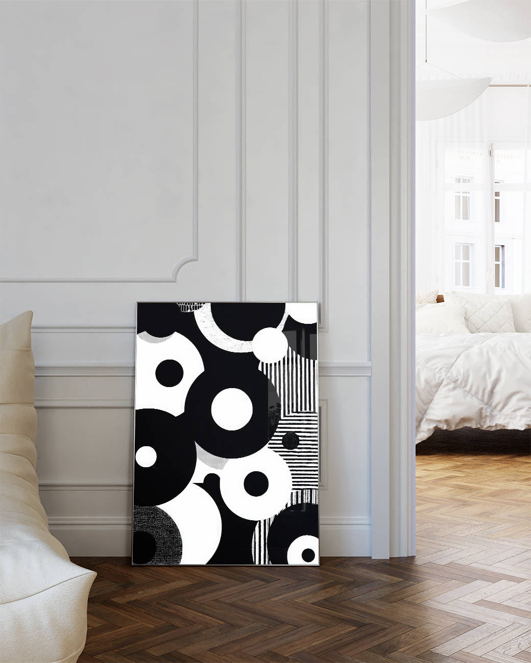 Modernes Schwarz Weiß Formen Poster – Inner Silhouette Poster – FineArt Wandbild, moderne Kunst &amp; Fine Art Print von Spawnd, handgefertigt &amp; Made in Germany