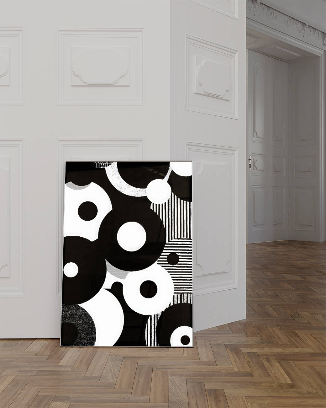 Modernes Schwarz Weiß Formen Poster – Inner Silhouette Poster – FineArt Wandbild, moderne Kunst &amp; Fine Art Print von Spawnd, handgefertigt &amp; Made in Germany