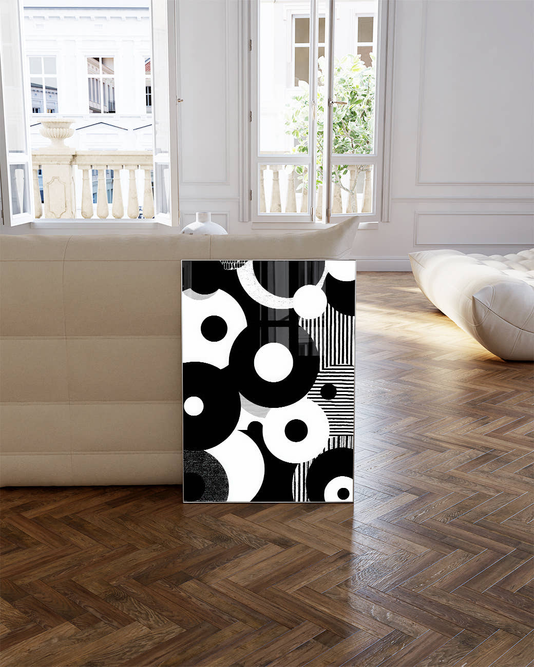 Modernes Schwarz Weiß Formen Poster – Inner Silhouette Poster – FineArt Wandbild, moderne Kunst &amp; Fine Art Print von Spawnd, handgefertigt &amp; Made in Germany