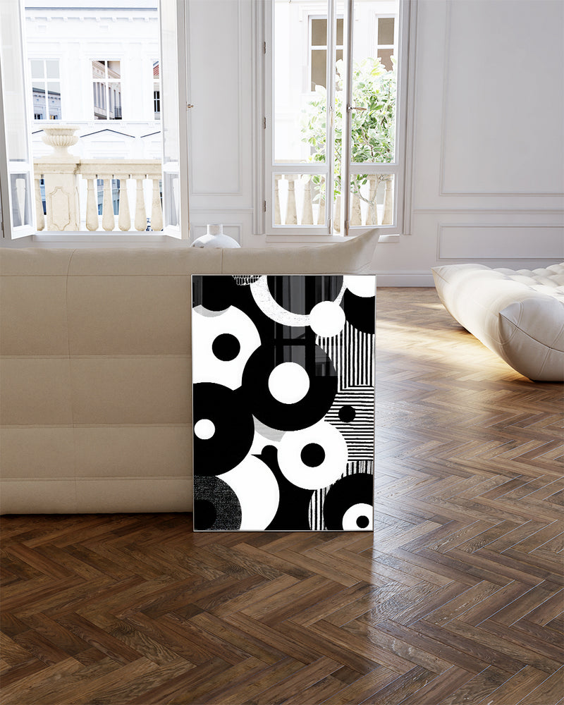 Modernes Schwarz Weiß Formen Poster – Inner Silhouette Poster – FineArt Wandbild, moderne Kunst & Fine Art Print von Spawnd, handgefertigt & Made in Germany