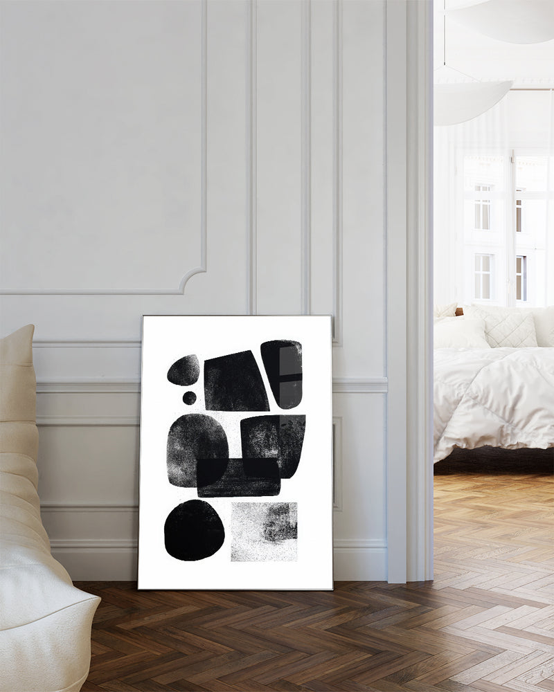 Modernes Schwarz Weiß Grafik Poster – Graphic Flow Poster – FineArt Wandbild, moderne Kunst & Fine Art Print von Spawnd, handgefertigt & Made in Germany