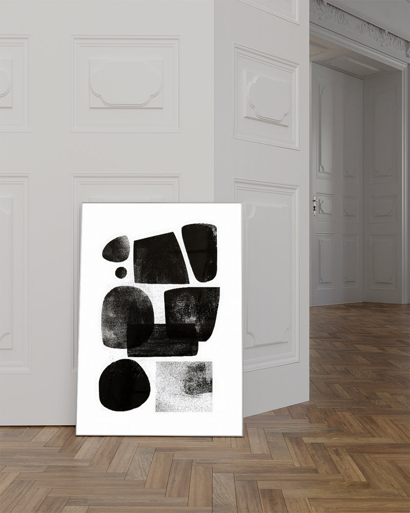 Modernes Schwarz Weiß Grafik Poster – Graphic Flow Poster – FineArt Wandbild, moderne Kunst & Fine Art Print von Spawnd, handgefertigt & Made in Germany
