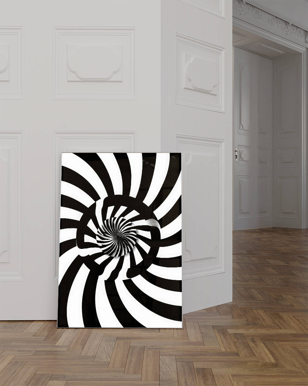 Modernes Schwarz Weiß Kreis Formen Poster – Inner Balance Poster – FineArt Wandbild, moderne Kunst &amp; Fine Art Print von Spawnd, handgefertigt &amp; Made in Germany