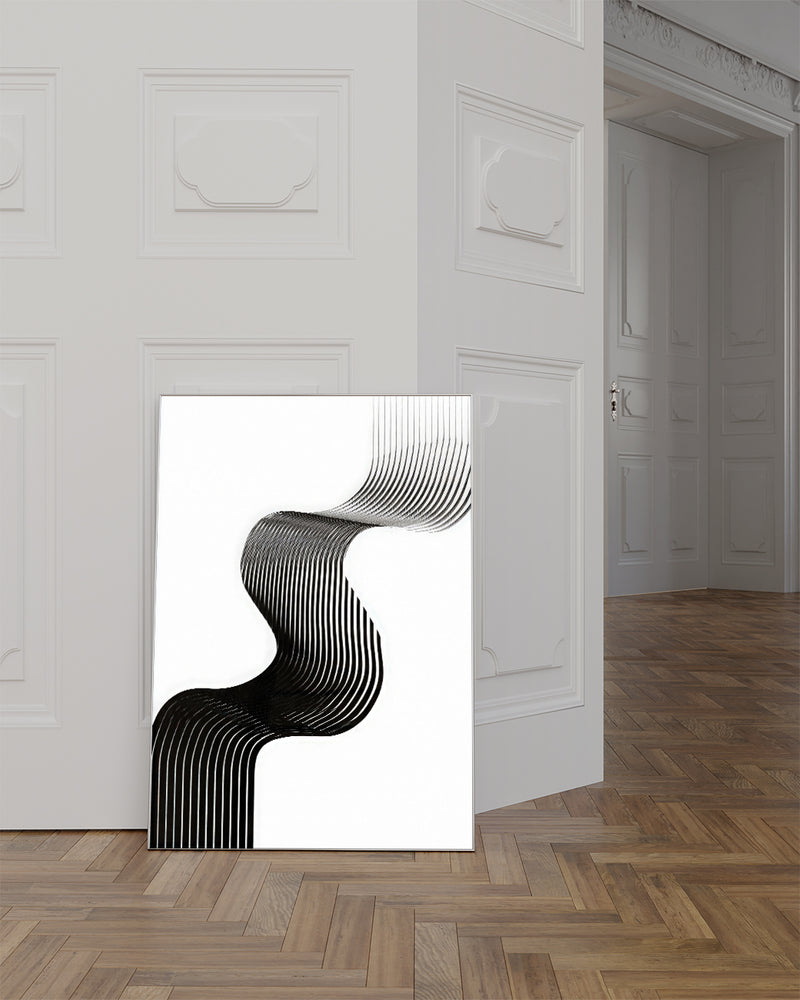 Modernes Schwarz Weiß Linienposter – Black Contour Poster – FineArt Wandbild, moderne Kunst & Fine Art Print von Spawnd, handgefertigt & Made in Germany