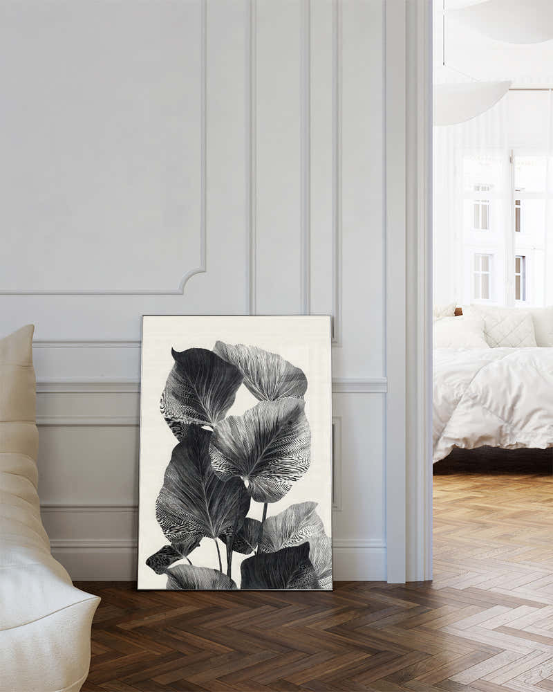 Modernes Schwarz Weiß Natur Poster – Black Waveform Poster – FineArt Wandbild, moderne Kunst & Fine Art Print von Spawnd, handgefertigt & Made in Germany