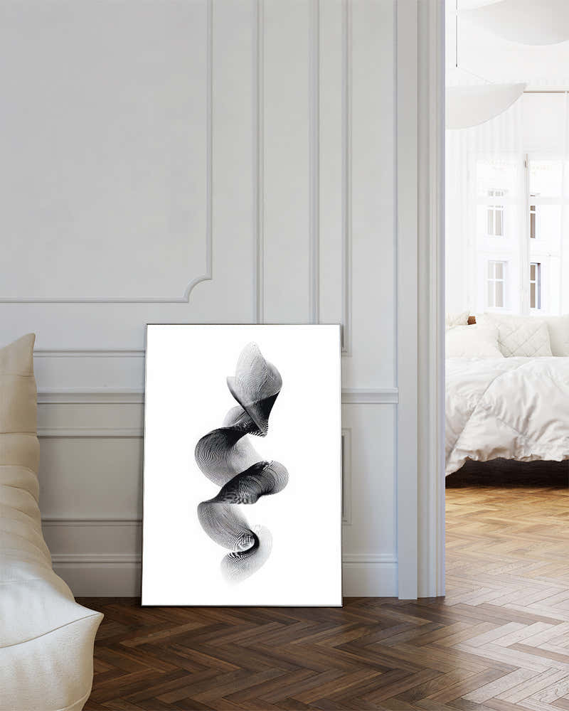 Modernes Schwarz Weiß Pflanzen Poster – Dark Harmony Poster – FineArt Wandbild, moderne Kunst & Fine Art Print von Spawnd, handgefertigt & Made in Germany