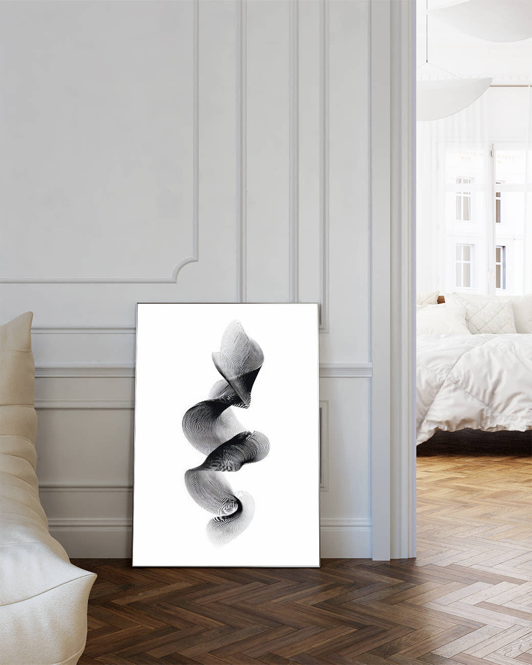 Modernes Schwarz Weiß Pflanzen Poster – Dark Harmony Poster – FineArt Wandbild, moderne Kunst &amp; Fine Art Print von Spawnd, handgefertigt &amp; Made in Germany