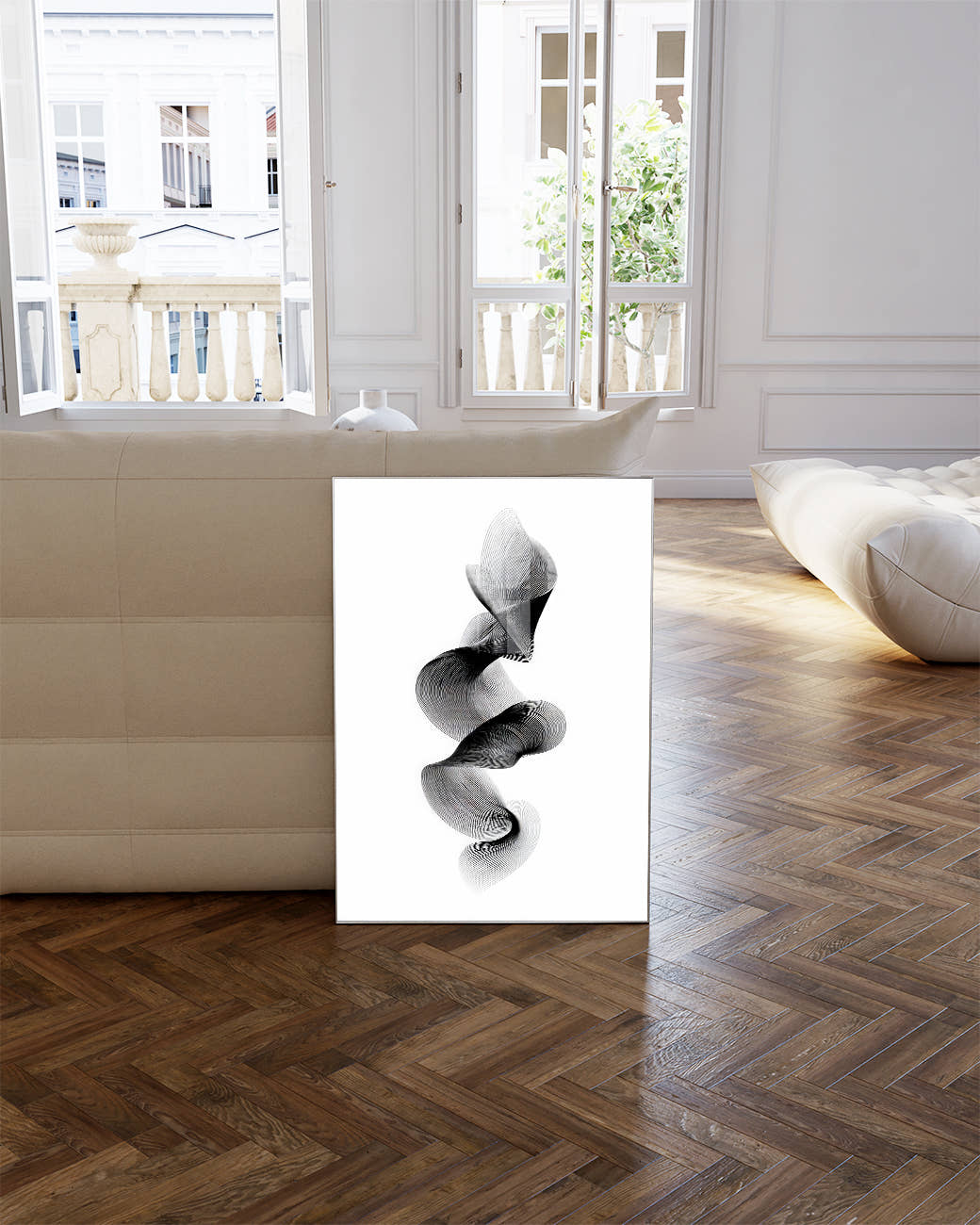 Modernes Schwarz Weiß Pflanzen Poster – Dark Harmony Poster – FineArt Wandbild, moderne Kunst &amp; Fine Art Print von Spawnd, handgefertigt &amp; Made in Germany