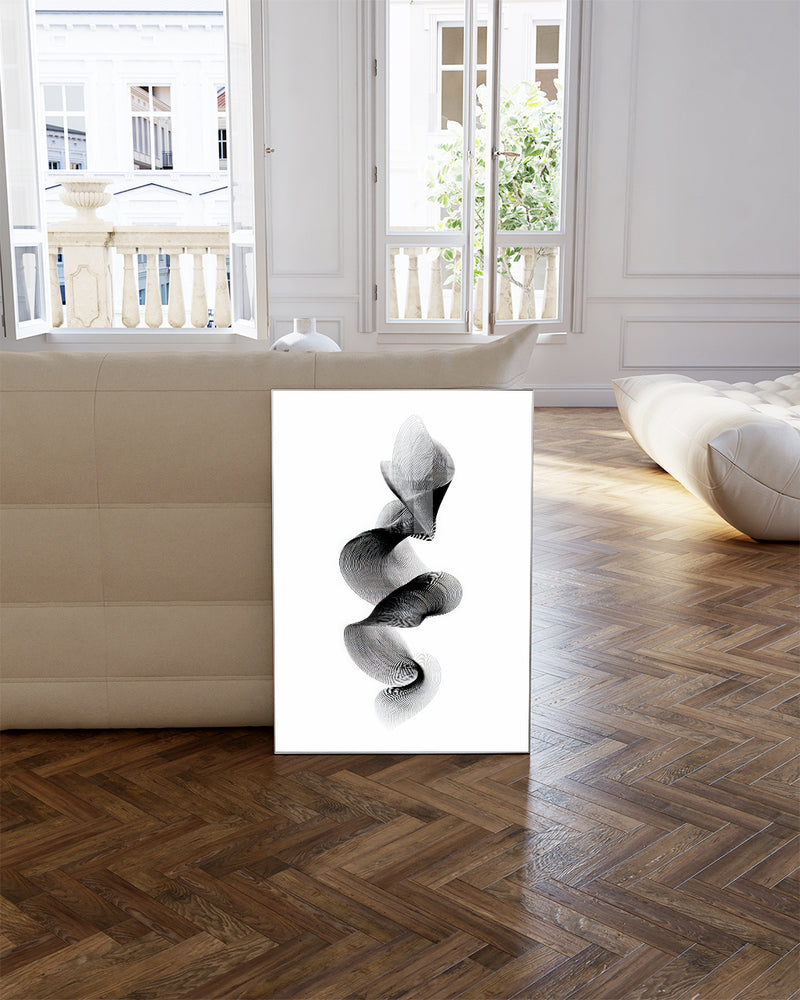 Modernes Schwarz Weiß Pflanzen Poster – Dark Harmony Poster – FineArt Wandbild, moderne Kunst & Fine Art Print von Spawnd, handgefertigt & Made in Germany