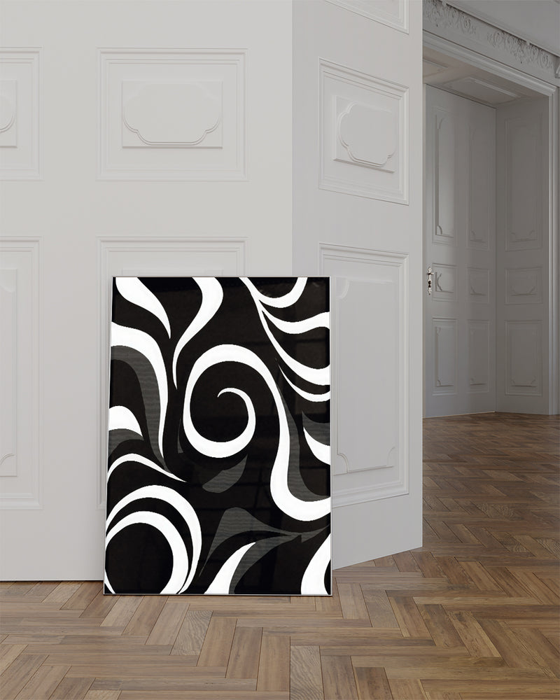 Modernes Schwarz Weiß Wellen Poster – Inner Continuity Poster – FineArt Wandbild, moderne Kunst & Fine Art Print von Spawnd, handgefertigt & Made in Germany