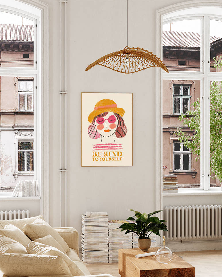 Motivationsposter mit Spruch – Be Kind Poster – FineArt Wandbild, moderne Kunst &amp; Fine Art Print von Spawnd, handgefertigt &amp; Made in Germany