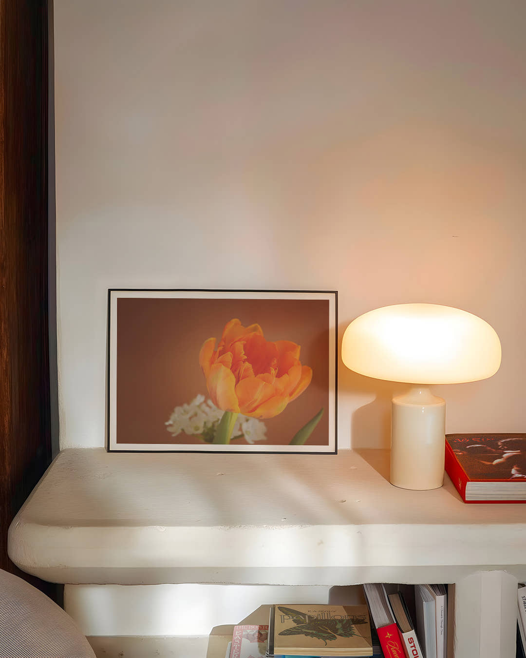 Orange flower Poster – FineArt Wandbild, moderne Kunst &amp; Fine Art Print von Spawnd, handgefertigt &amp; Made in Germany
