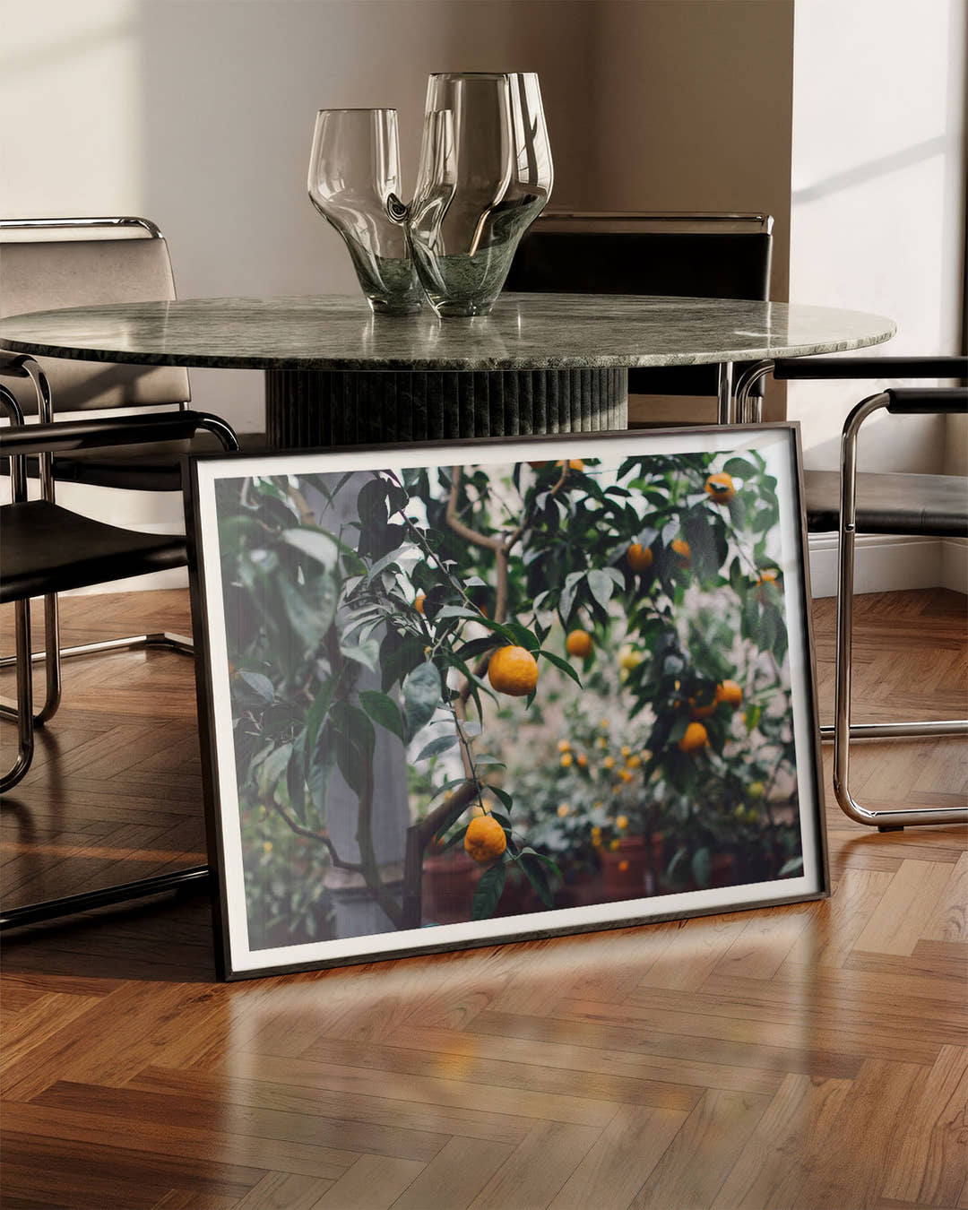 Orange tree Poster – FineArt Wandbild, moderne Kunst &amp; Fine Art Print von Spawnd, handgefertigt &amp; Made in Germany
