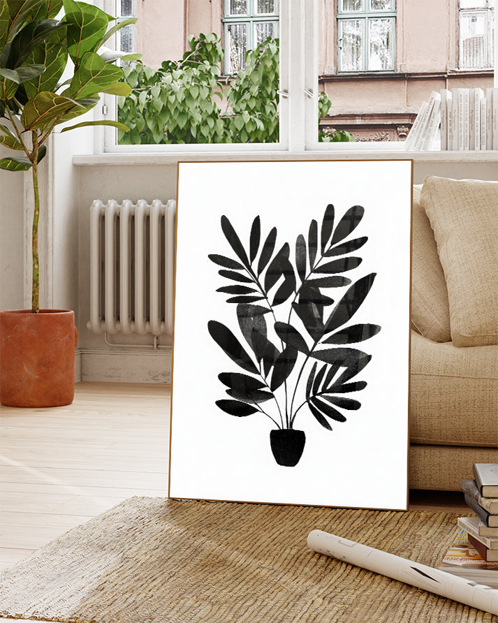 Organisches Blatt Poster modern – Visual Interference Poster – FineArt Wandbild, moderne Kunst & Fine Art Print von Spawnd, handgefertigt & Made in Germany