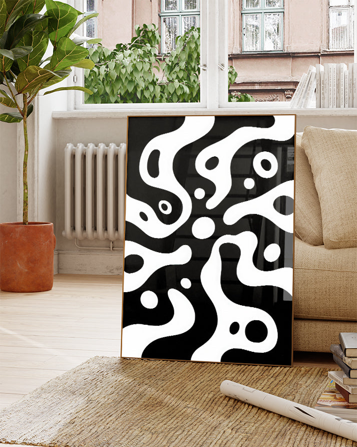 Organisches Muster Poster modern – Visual Echo Poster – FineArt Wandbild, moderne Kunst & Fine Art Print von Spawnd, handgefertigt & Made in Germany