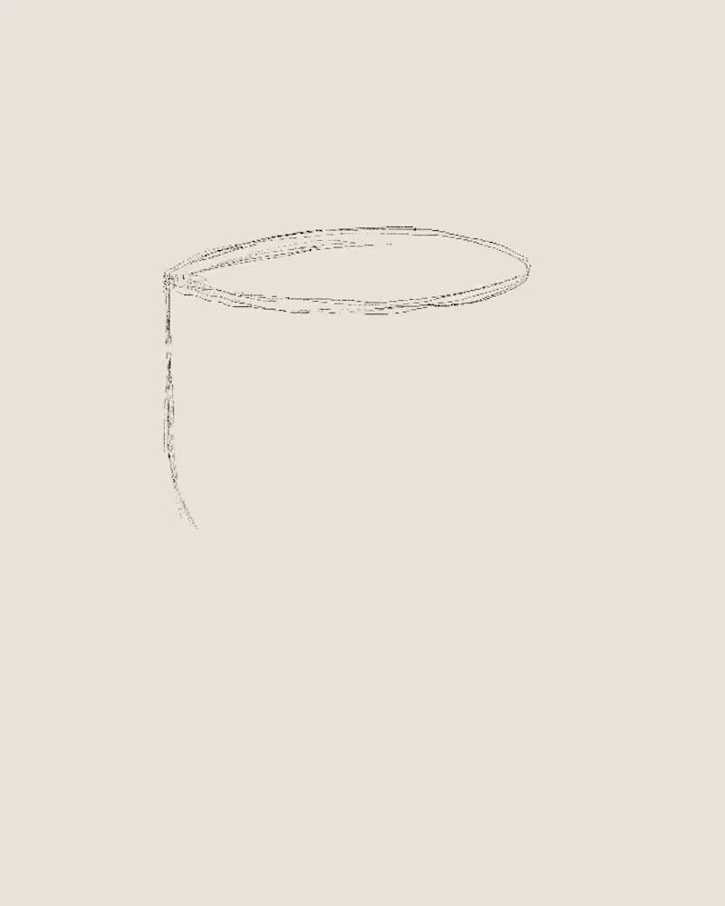 Skizze des Booked | Illustration Poster – Spawnd® mit Umriss einer Kaffeetasse. Entstehungsprozess eines modernen FineArt Prints im Cartoon-Stil.