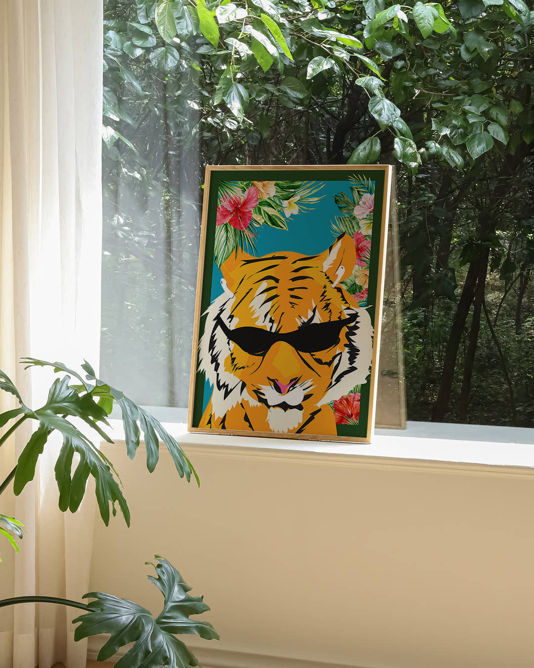 Rave on Tiger Poster – FineArt Wandbild, moderne Kunst &amp; Fine Art Print von Spawnd, handgefertigt &amp; Made in Germany