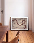 Red Line | Abstraktes Acrylgemälde Kunstdruck
