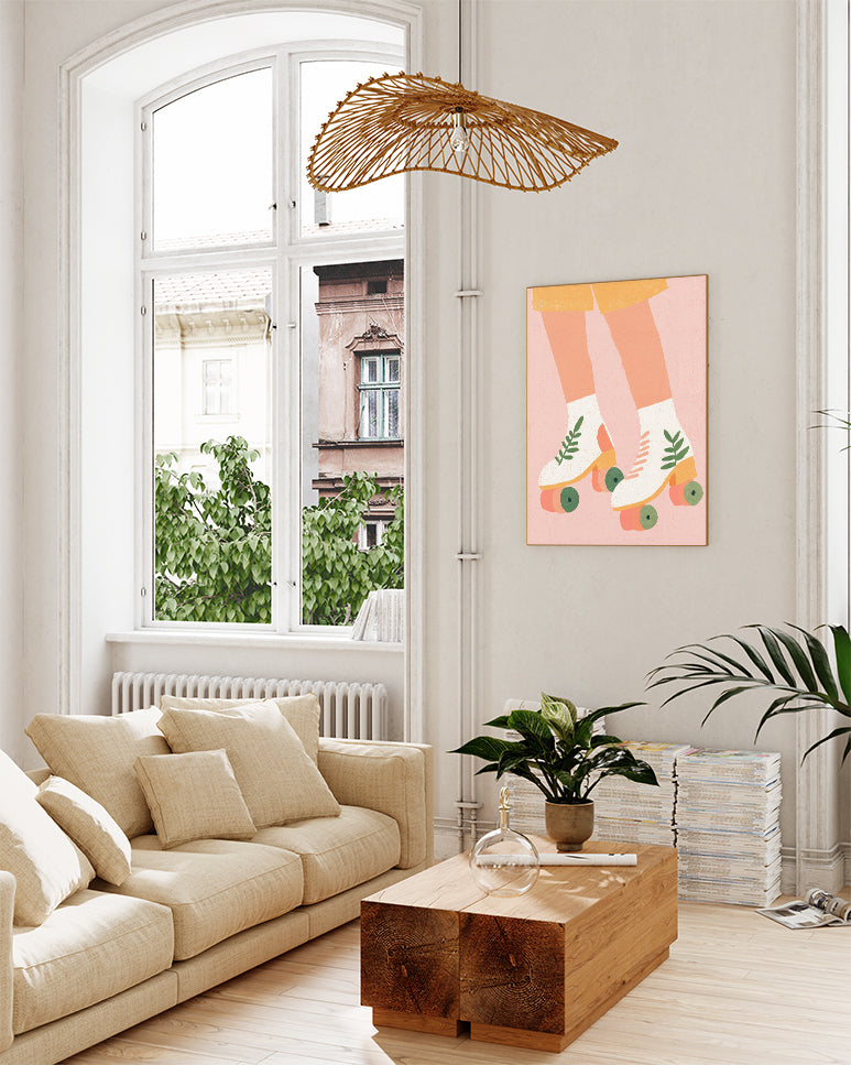 Roller Vibes Illustration Poster – Roller Vibes Poster – FineArt Wandbild, moderne Kunst & Fine Art Print von Spawnd, handgefertigt & Made in Germany