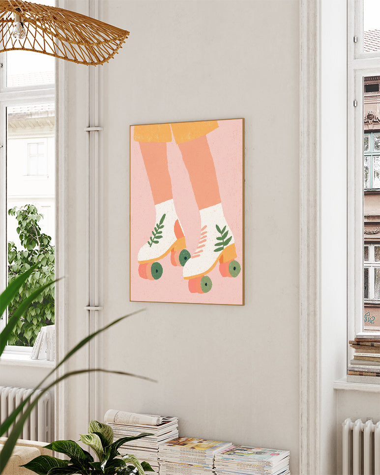 Roller Vibes Illustration Poster – Roller Vibes Poster – FineArt Wandbild, moderne Kunst & Fine Art Print von Spawnd, handgefertigt & Made in Germany