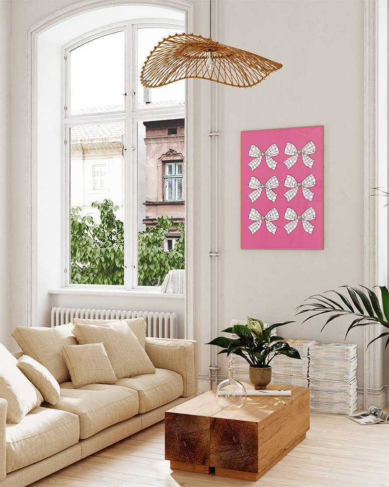 Schleifen Muster Poster – Bow Pattern Poster – FineArt Wandbild, moderne Kunst &amp; Fine Art Print von Spawnd, handgefertigt &amp; Made in Germany