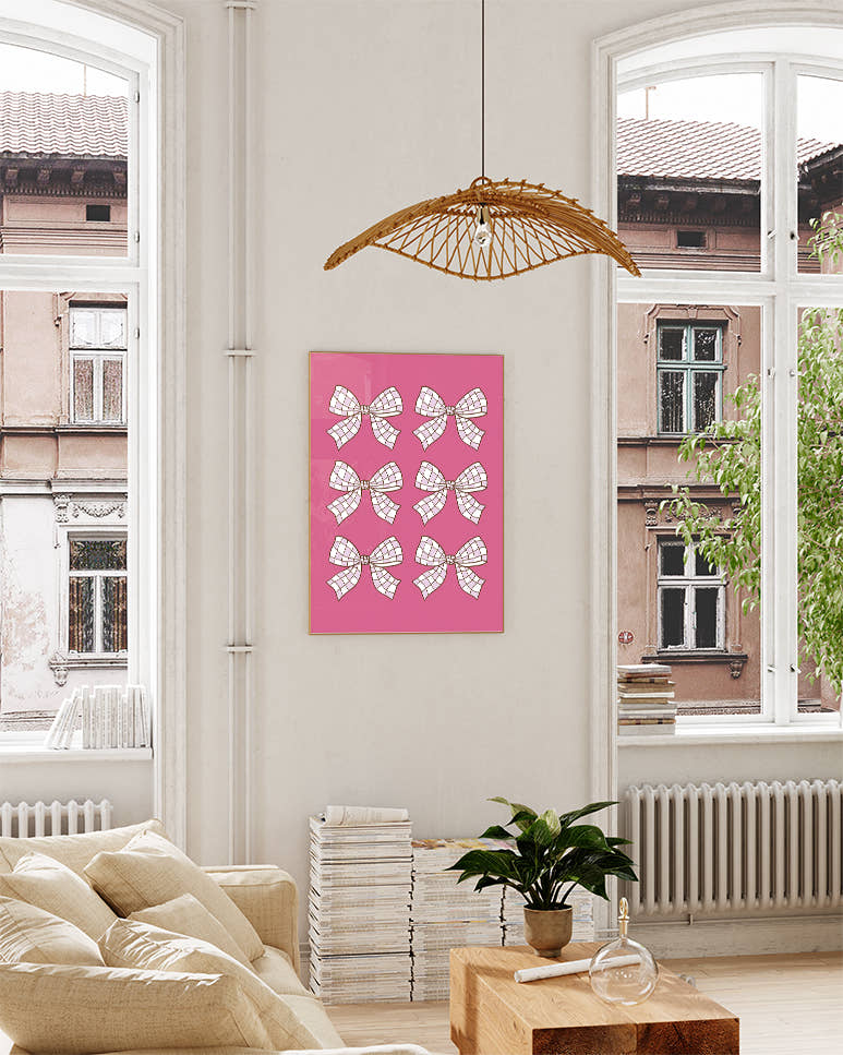 Schleifen Muster Poster – Bow Pattern Poster – FineArt Wandbild, moderne Kunst &amp; Fine Art Print von Spawnd, handgefertigt &amp; Made in Germany