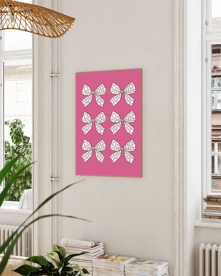 Schleifen Muster Poster – Bow Pattern Poster – FineArt Wandbild, moderne Kunst &amp; Fine Art Print von Spawnd, handgefertigt &amp; Made in Germany