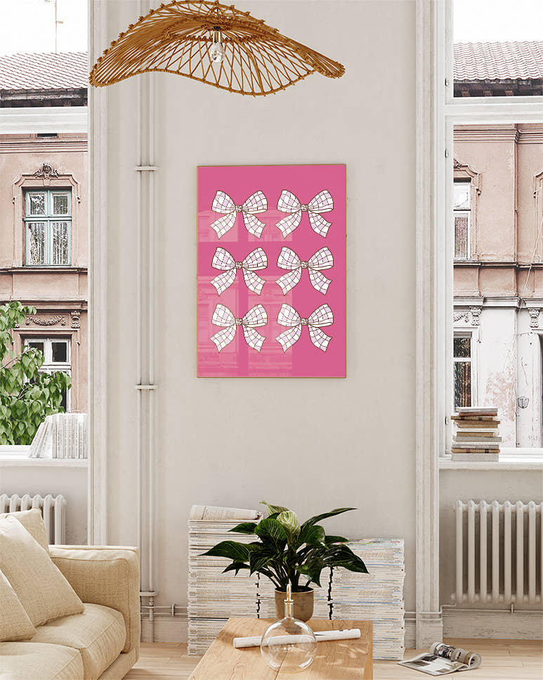 Schleifen Muster Poster – Bow Pattern Poster – FineArt Wandbild, moderne Kunst &amp; Fine Art Print von Spawnd, handgefertigt &amp; Made in Germany