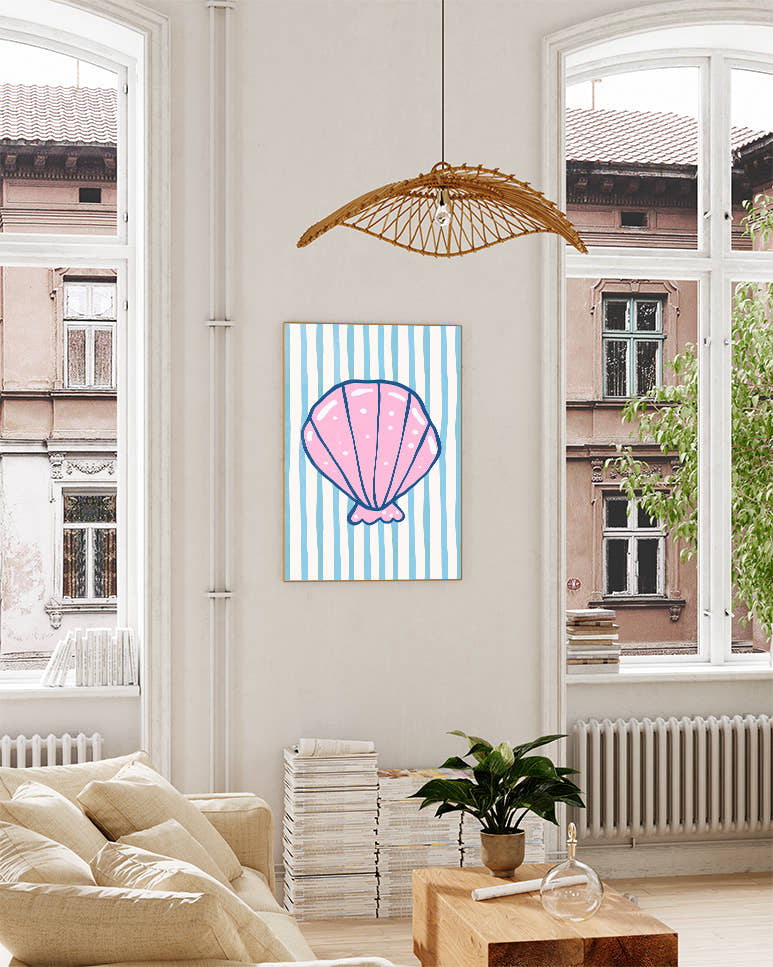 Sea Shell Typografie &amp; Illustration Poster – Seashell Poster – FineArt Wandbild, moderne Kunst &amp; Fine Art Print von Spawnd, handgefertigt &amp; Made in Germany