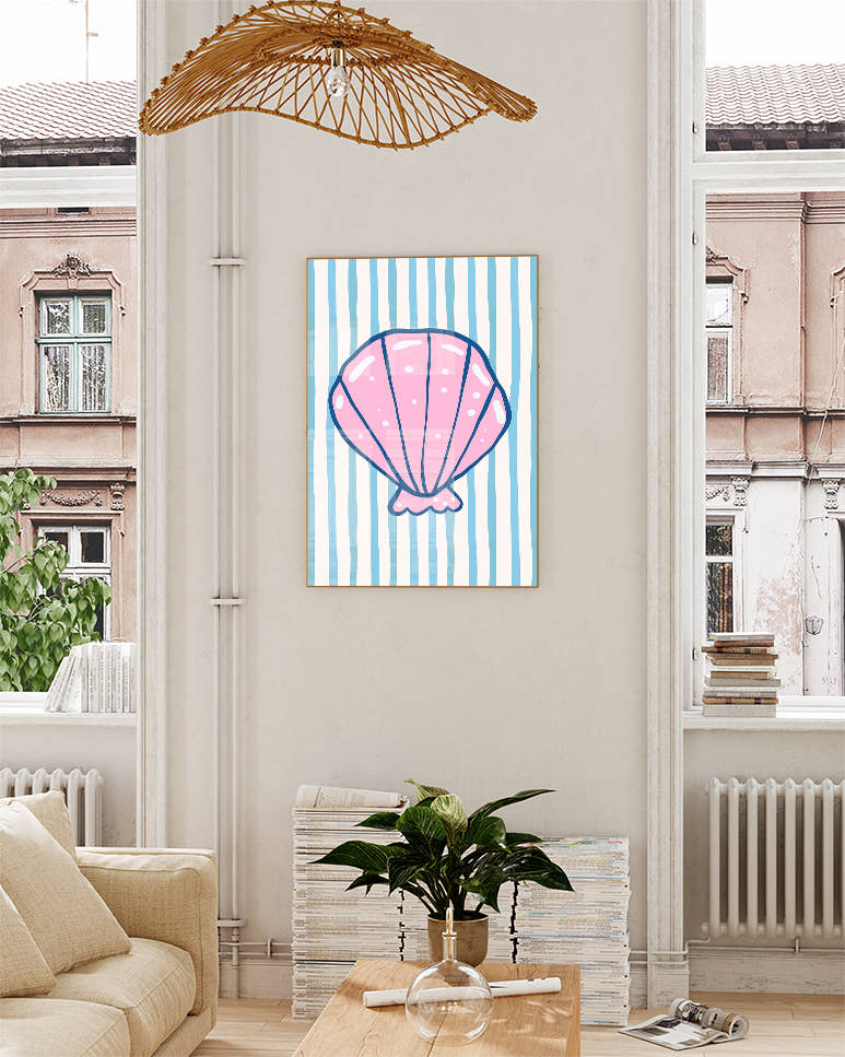 Sea Shell Typografie &amp; Illustration Poster – Seashell Poster – FineArt Wandbild, moderne Kunst &amp; Fine Art Print von Spawnd, handgefertigt &amp; Made in Germany