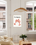 Sip happens Typografie & Illustration Poster – Wine Humor Poster – FineArt Wandbild, moderne Kunst & Fine Art Print von Spawnd, handgefertigt & Made in Germany