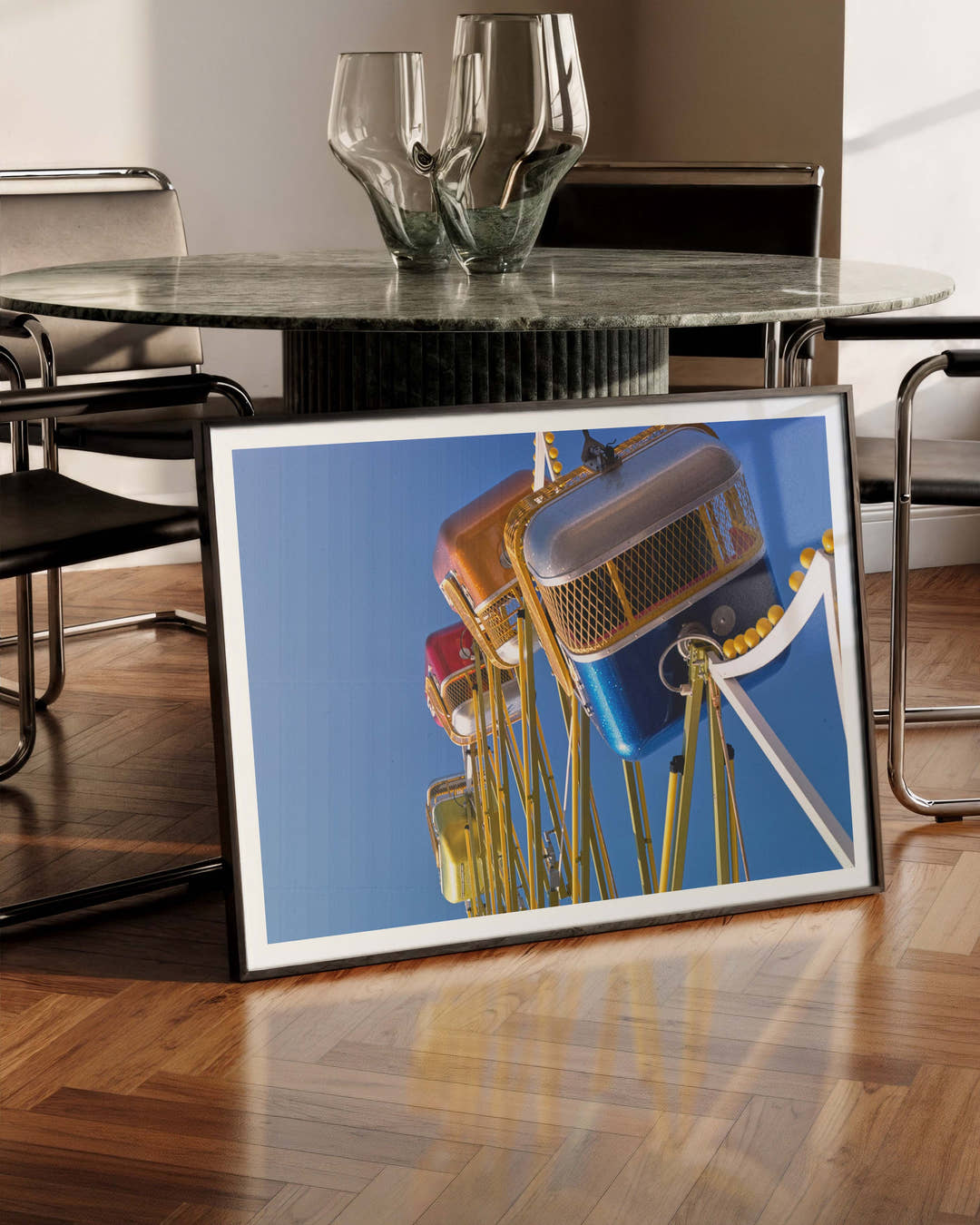 sky diver ride ocean city new jersey 1978 Poster – FineArt Wandbild, moderne Kunst &amp; Fine Art Print von Spawnd, handgefertigt &amp; Made in Germany