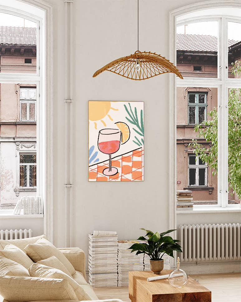 Sommer Aperitif Illustration Poster – Summer Aperol Poster – FineArt Wandbild, moderne Kunst &amp; Fine Art Print von Spawnd, handgefertigt &amp; Made in Germany