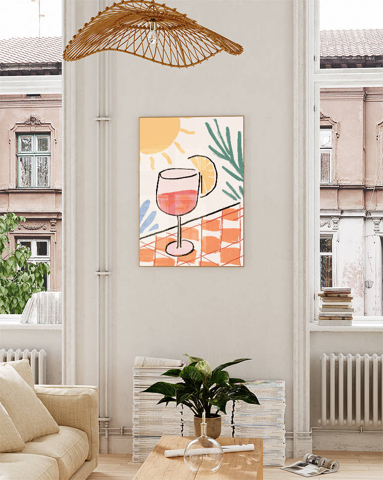 Sommer Aperitif Illustration Poster – Summer Aperol Poster – FineArt Wandbild, moderne Kunst &amp; Fine Art Print von Spawnd, handgefertigt &amp; Made in Germany