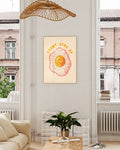 Spiegelei Illustration & Typografie Poster – Sunny Side Up Poster – FineArt Wandbild, moderne Kunst & Fine Art Print von Spawnd, handgefertigt & Made in Germany