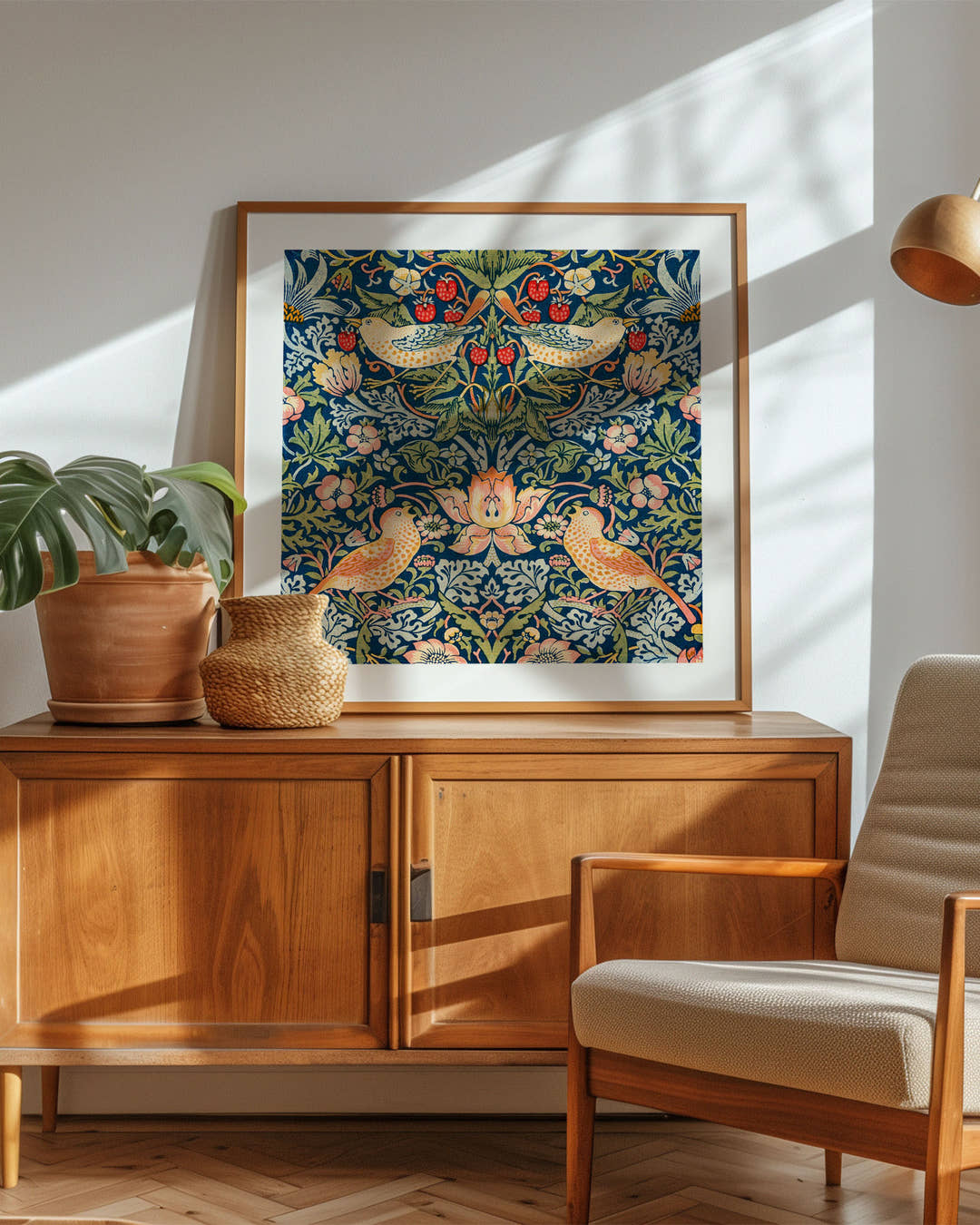 Strawberry Thief Poster – FineArt Wandbild, moderne Kunst &amp; Fine Art Print von Spawnd, handgefertigt &amp; Made in Germany