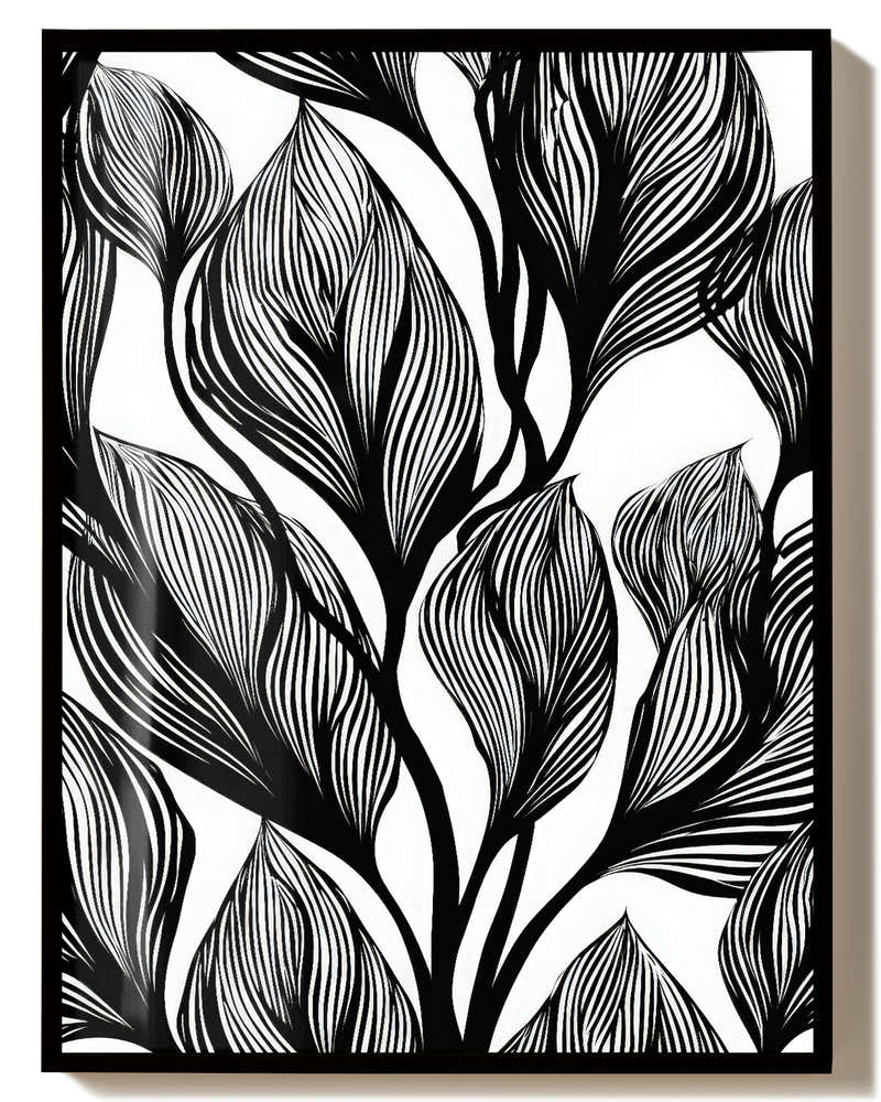 Texturiertes Linien Poster Schwarz Weiß – Soft Edges Poster – FineArt Wandbild, moderne Kunst & Fine Art Print von Spawnd, handgefertigt & Made in Germany