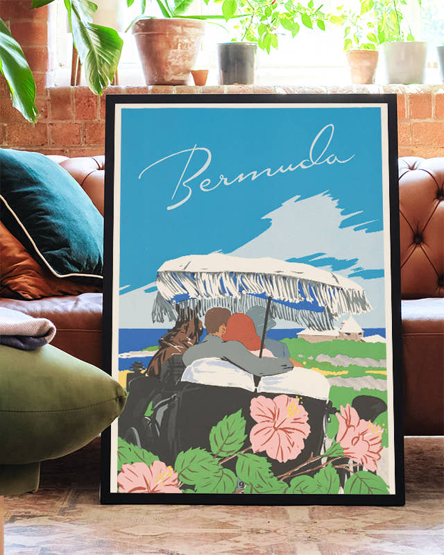 Tropisches Bermuda Blumen Poster – Oleander Time Poster – FineArt Wandbild, moderne Kunst &amp; Fine Art Print von Spawnd, handgefertigt &amp; Made in Germany