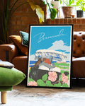 Tropisches Bermuda Blumen Poster – Oleander Time Poster – FineArt Wandbild, moderne Kunst & Fine Art Print von Spawnd, handgefertigt & Made in Germany