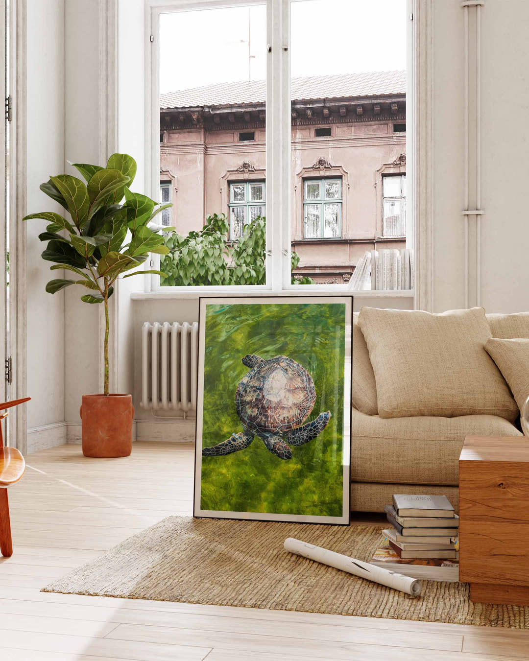 Turtle No2 Poster – FineArt Wandbild, moderne Kunst &amp; Fine Art Print von Spawnd, handgefertigt &amp; Made in Germany