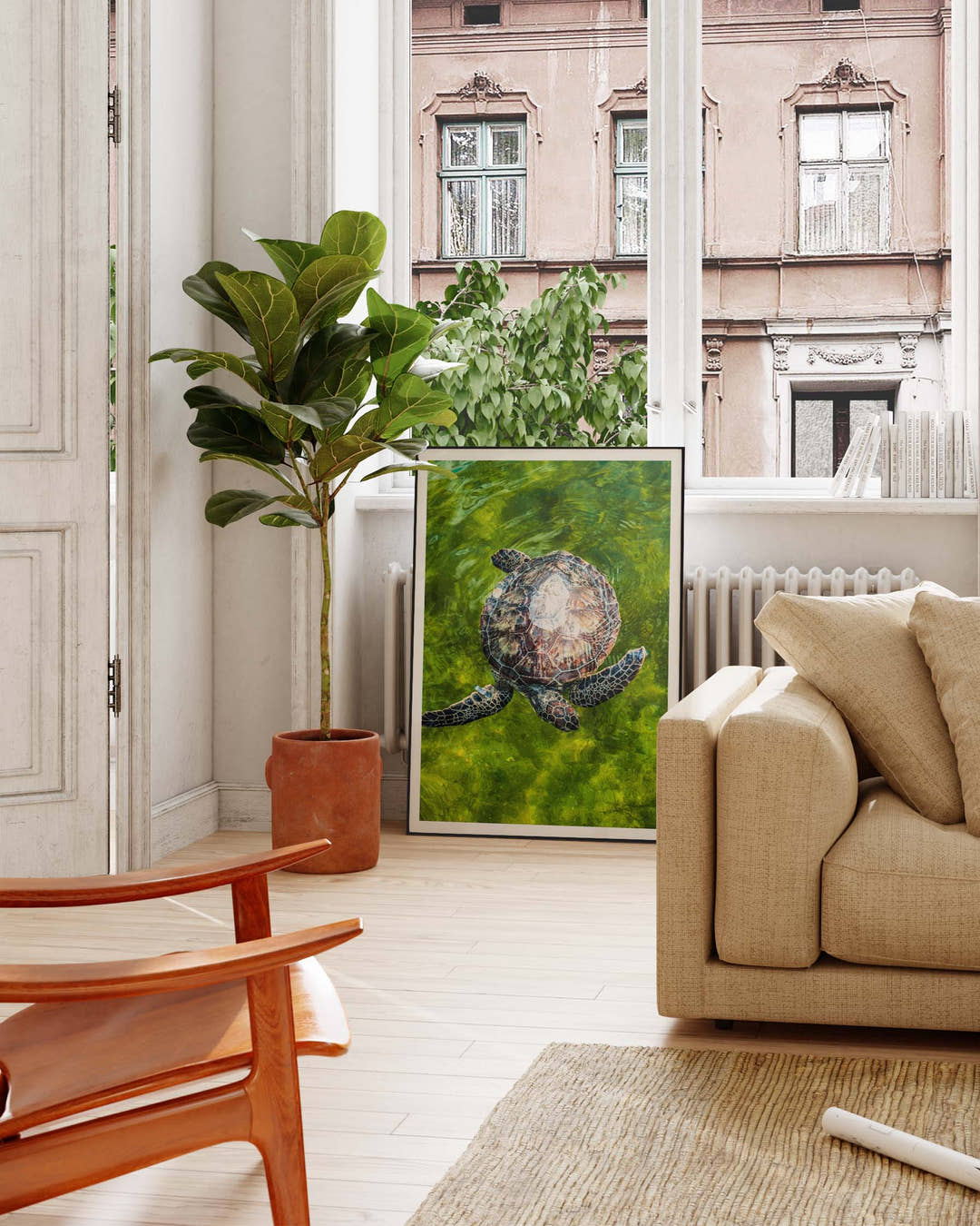 Turtle No2 Poster – FineArt Wandbild, moderne Kunst &amp; Fine Art Print von Spawnd, handgefertigt &amp; Made in Germany